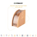 Cafemasy Wooden Coffee Filter Paper Holder with Acrylic Lid