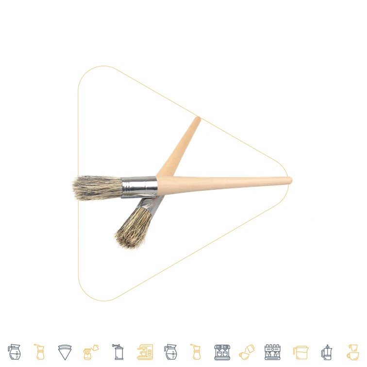 Cafemasy Round oak Wood Coffee Grind Cleaning Brush