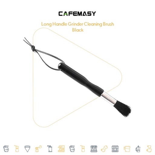 Cafemasy Long Handle Grinder Cleaning Brush Black