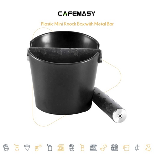 Cafemasy Plastic Mini Knock Box with Metal Bar